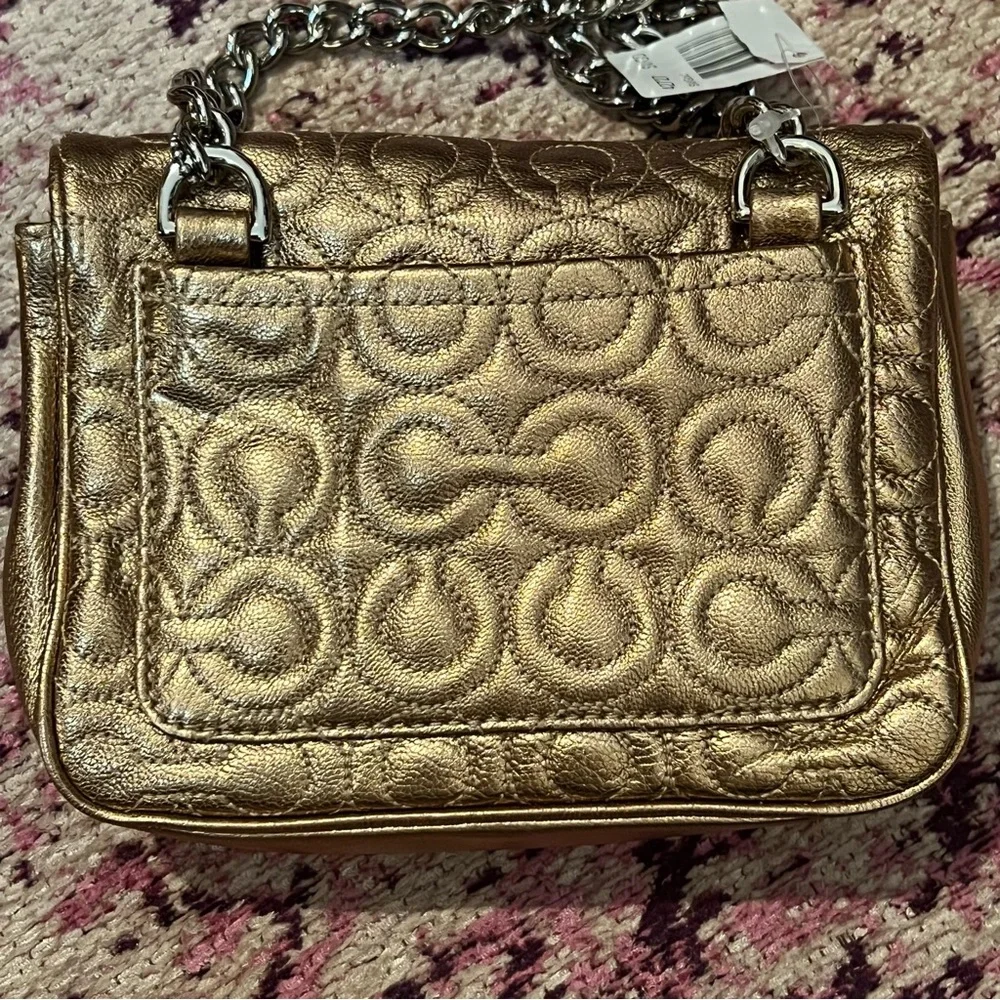NWT Coach Madison Metallic Leather Small Bag